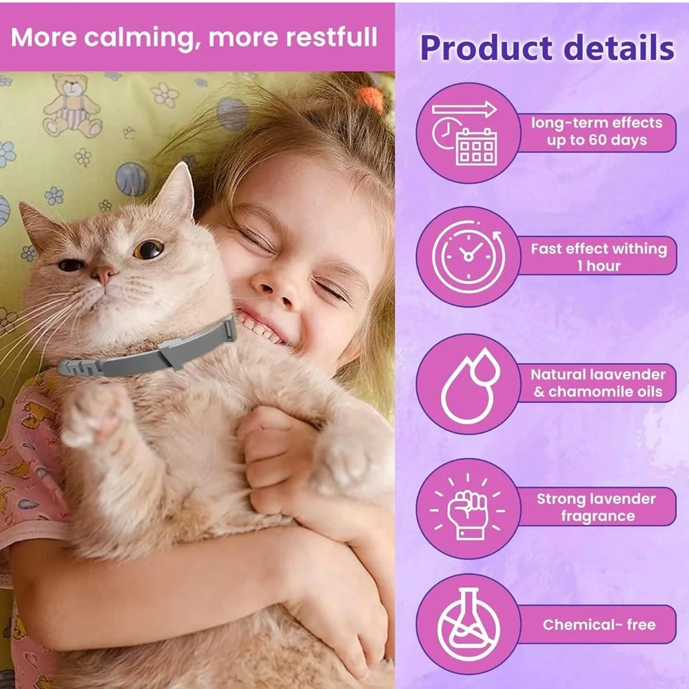 NWT Calming Collar for Cats Relief Anxiety Stress Separation and Bad Behaviors